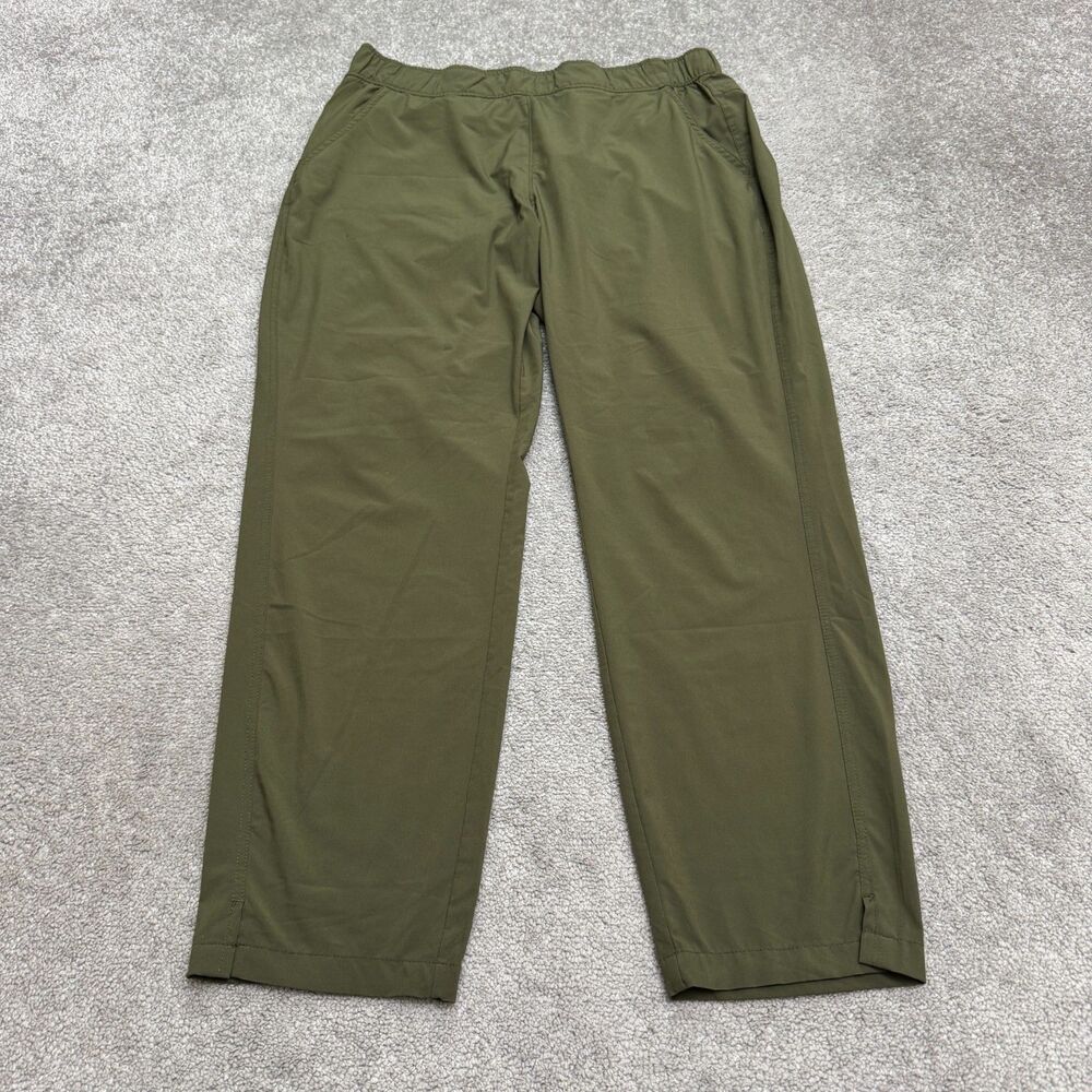 Eddie Bauer Departure Green Stretch Pull On Hiking Ankle Pants Womens L Travel